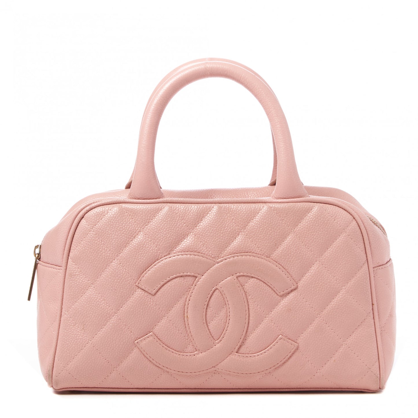 Caviar Quilted Small Bowler Pink