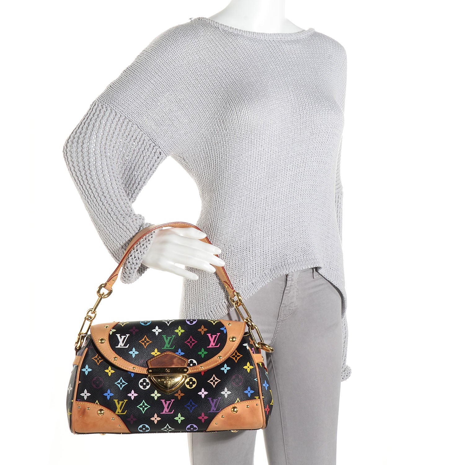 Louis Vuitton Monogram Multicolor Beverly MM Black 2 of 10