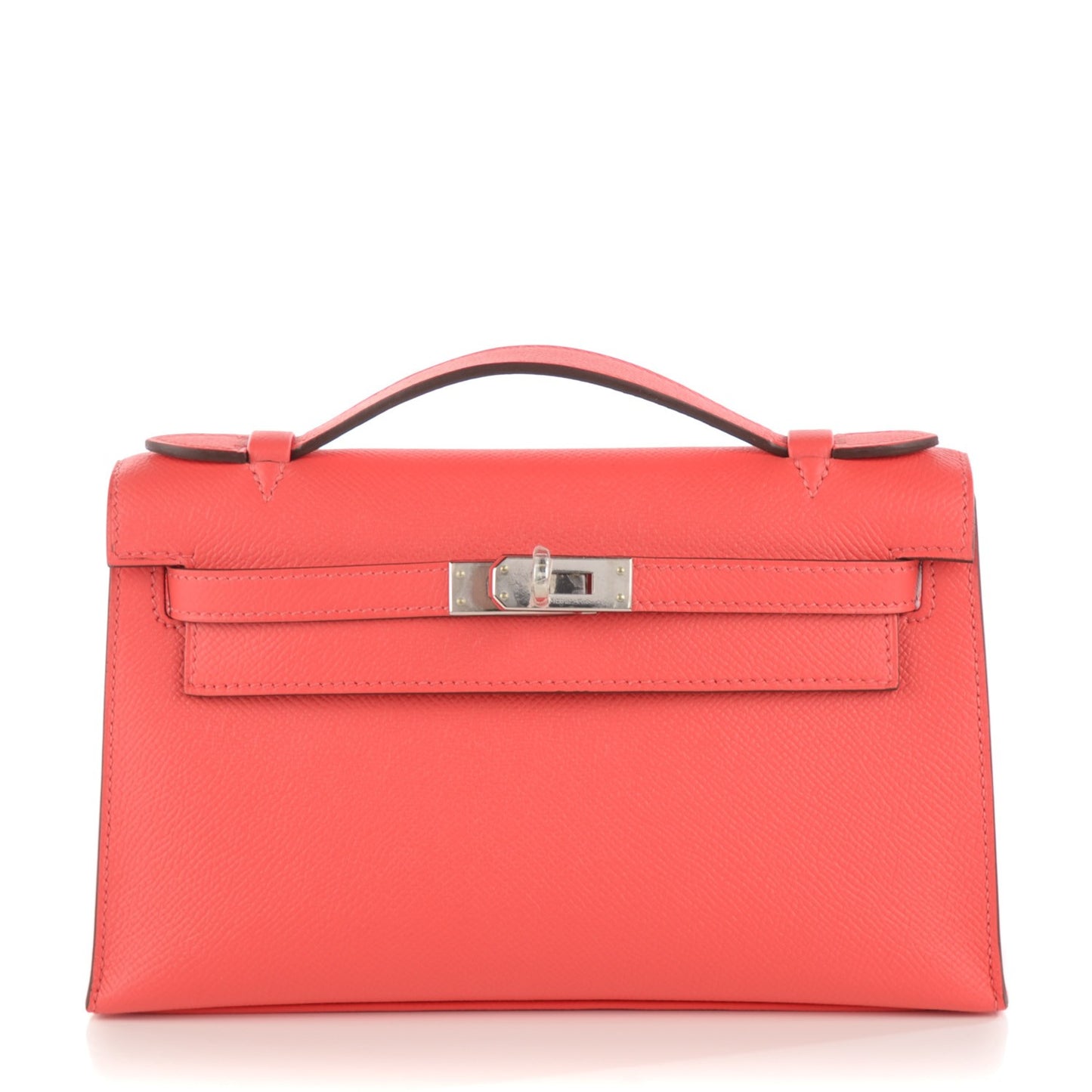 Epsom Kelly Pochette Clutch Rouge Pivoine
