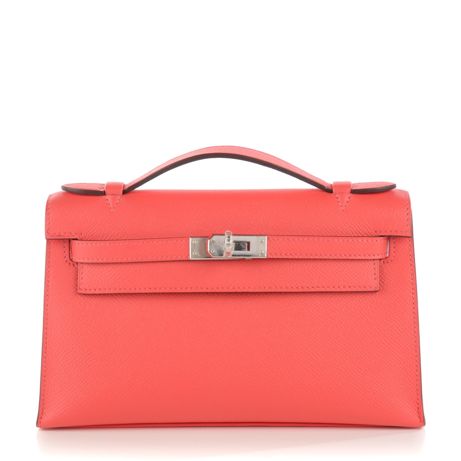 Hermes Epsom Kelly Pochette Clutch Rouge Pivoine 1 of 15