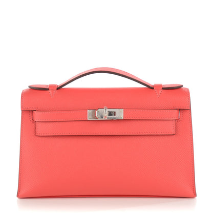 Hermes Epsom Kelly Pochette Clutch Rouge Pivoine 1 of 15