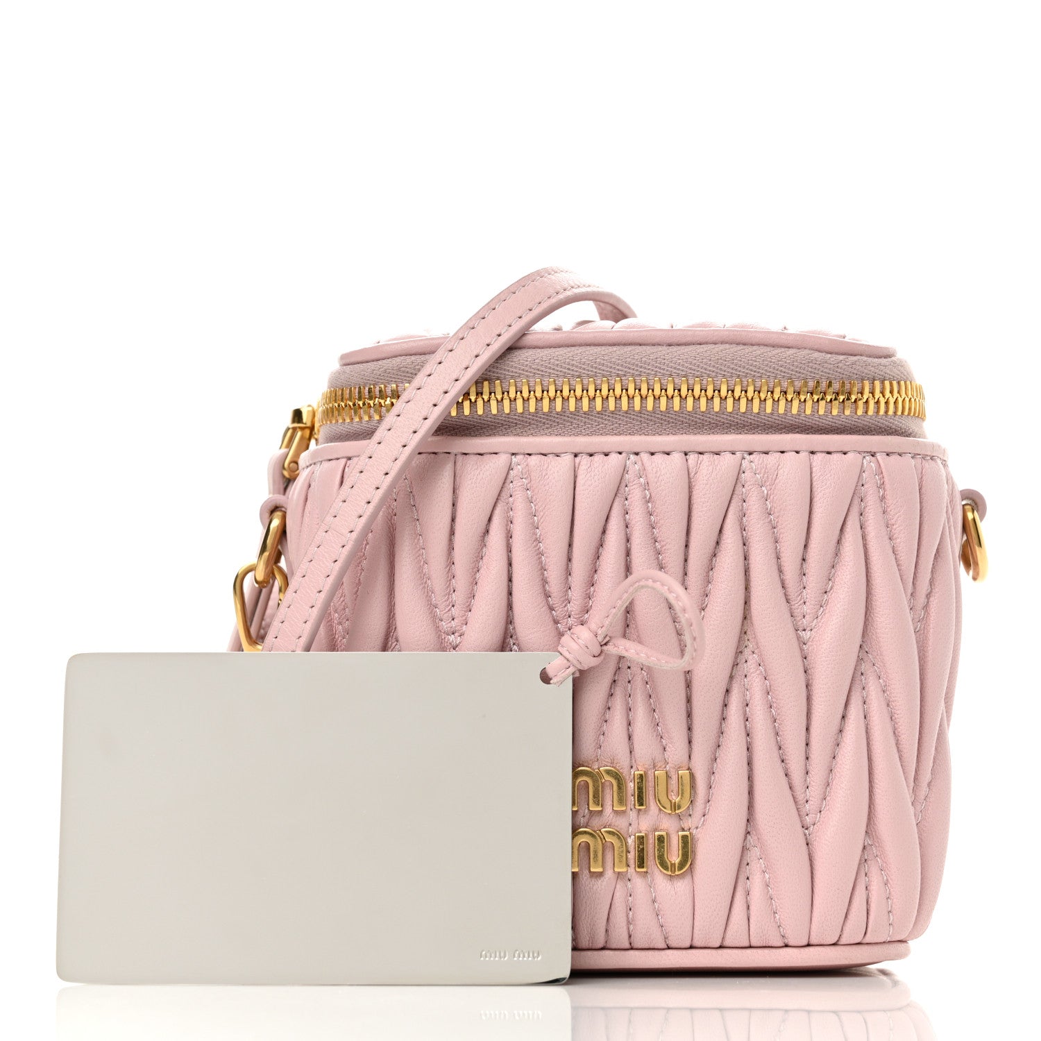 Miu Miu Nappa Matelasse Micro Vanity Case Alabastro 3 of 12