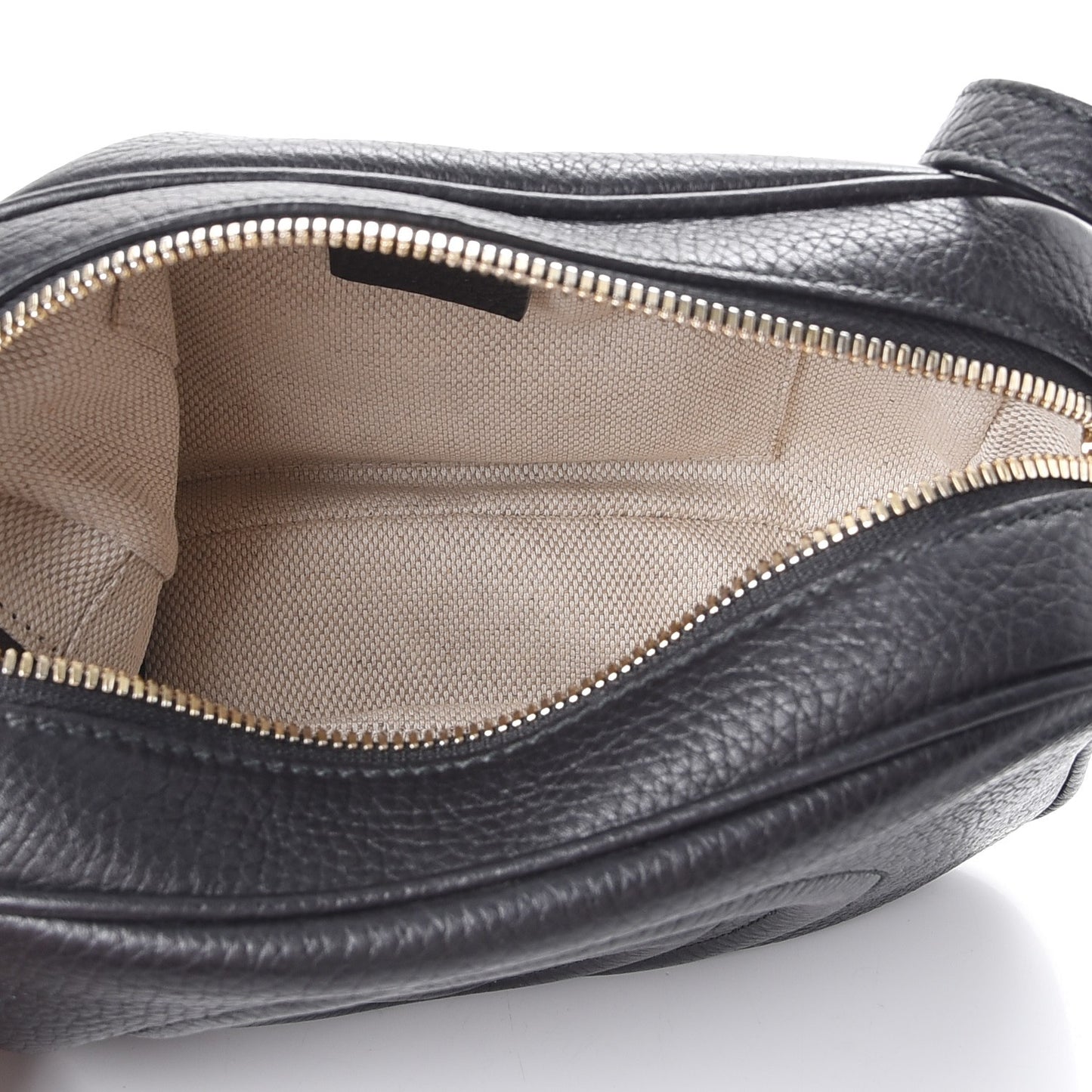 Pebbled Calfskin Small Soho Disco Bag Black