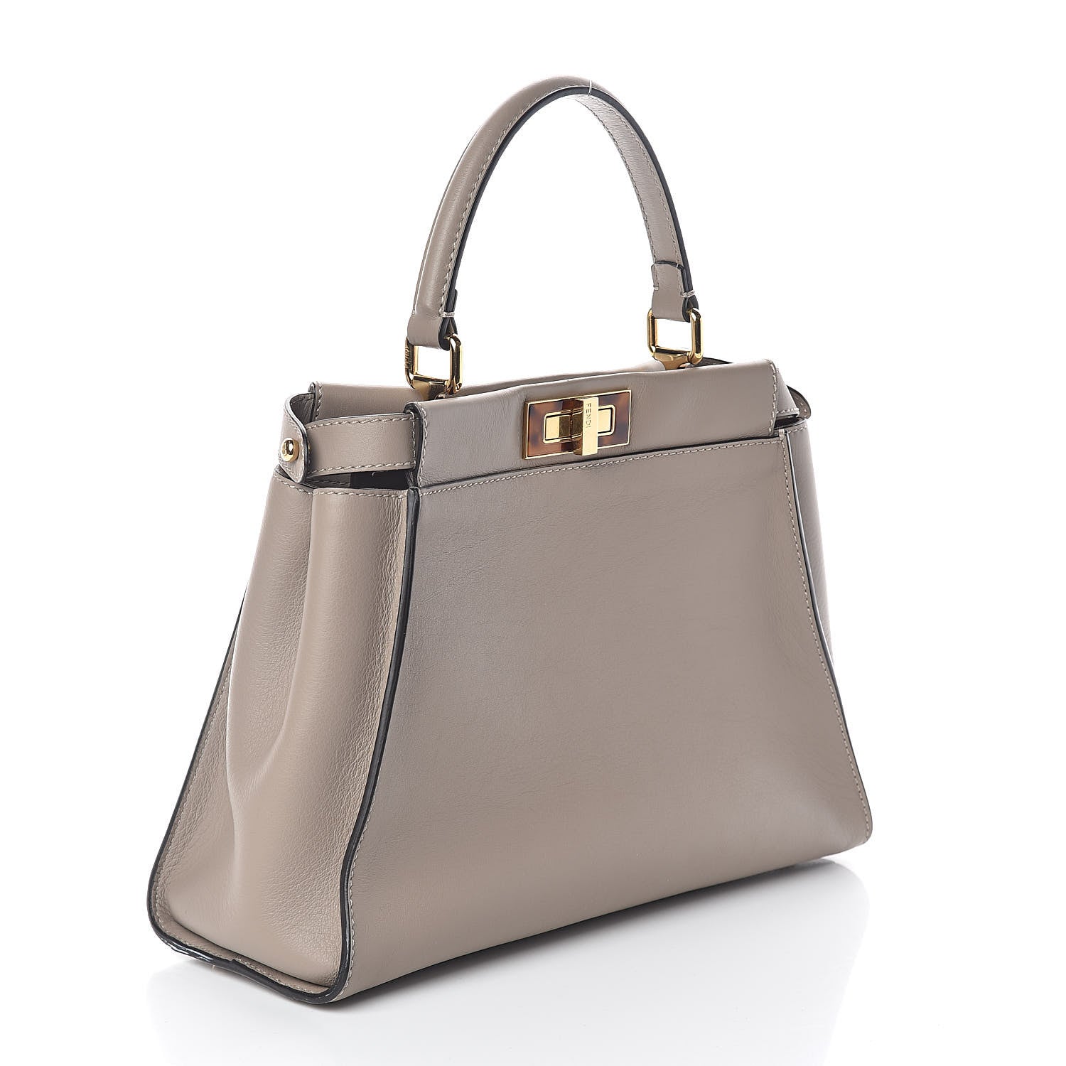 Fendi Vitello Seta Plexiglass Tortoise Medium Peekaboo Iconic Satchel Tortora 3 of 10