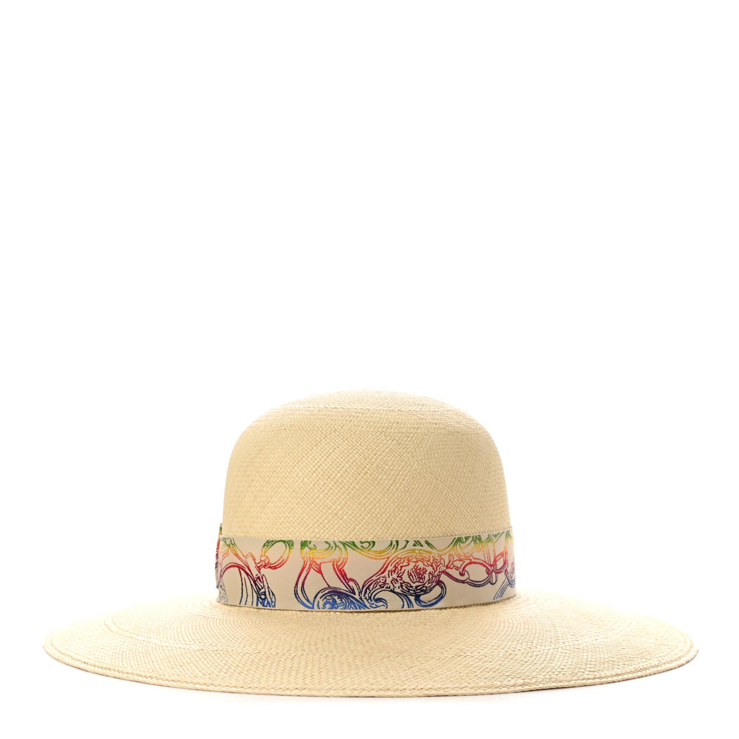 Hermes Panama Straw Brisa Brides De Gala Hat 56 Naturel Multicolore 1 of 9