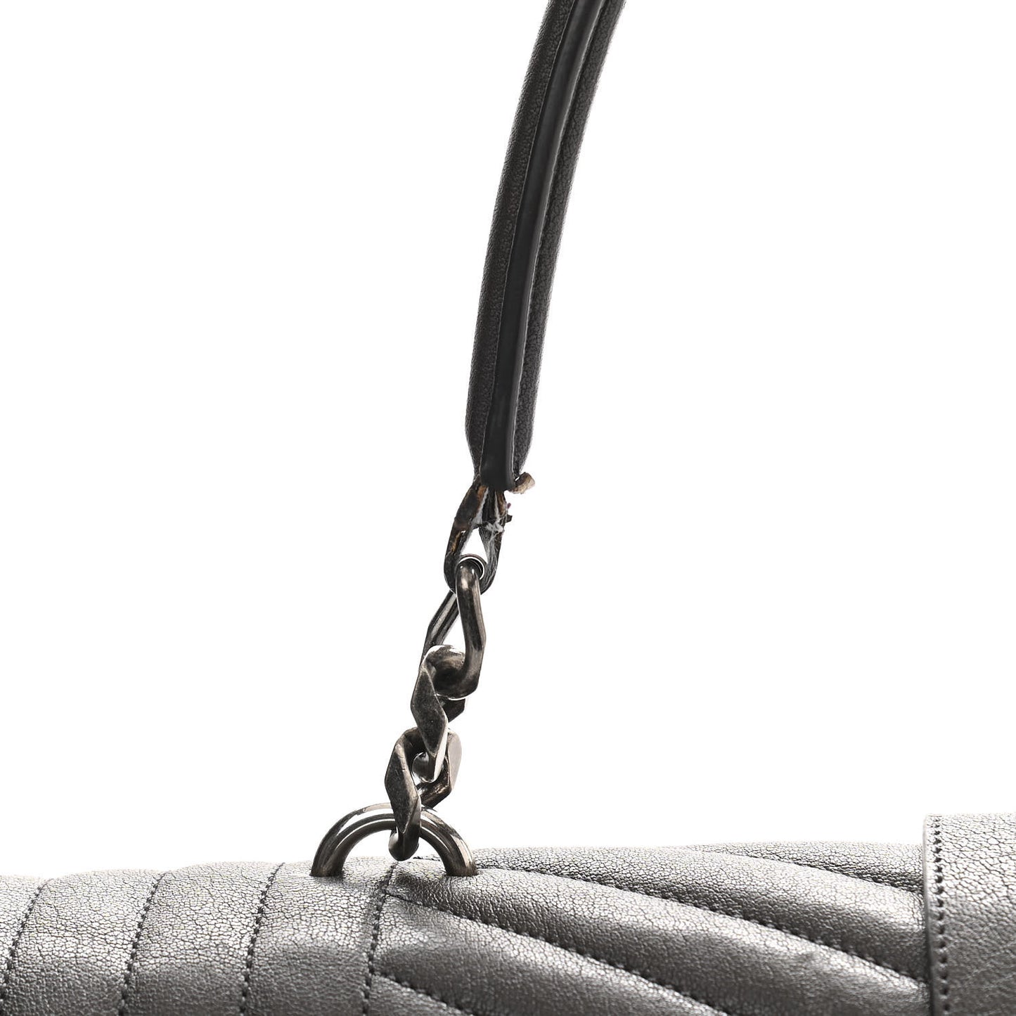 Sheepskin Tri-quilt Monogram Large College Satchel Black