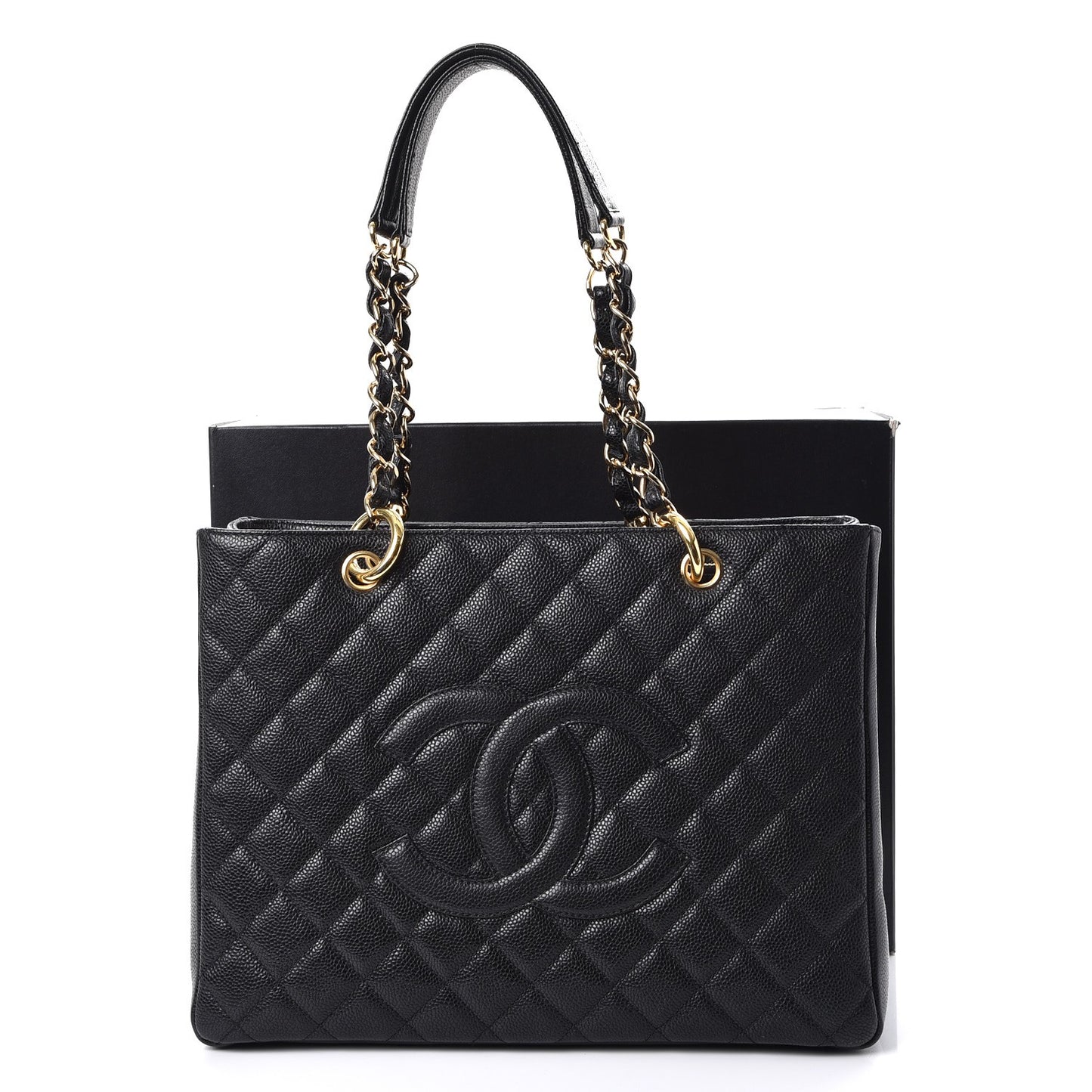 Caviar Quilted Grand Shopping Tote GST Black