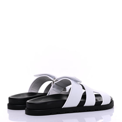 Hermes Calfskin Womens Chypre Sandals 35 White 4 of 9