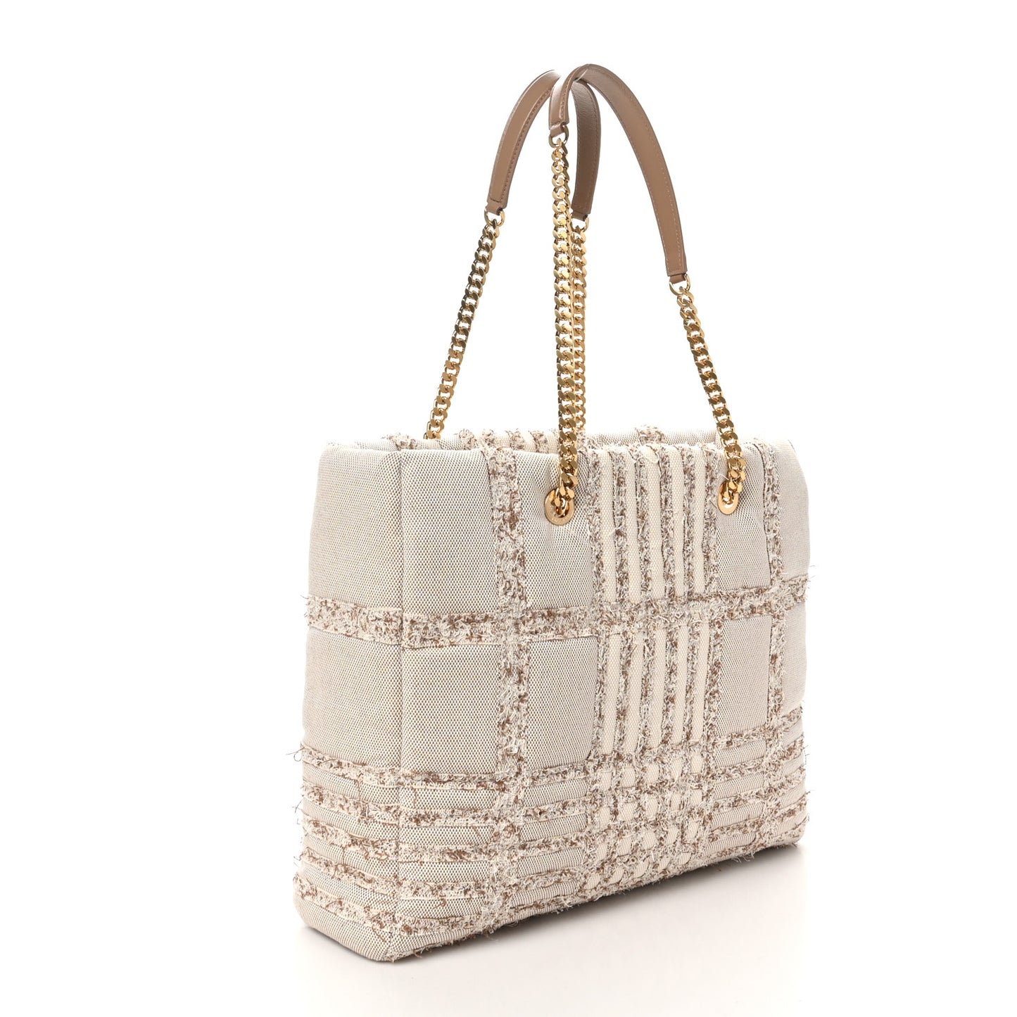 Cotton Needle Punch Medium Shopper Tote  Natural