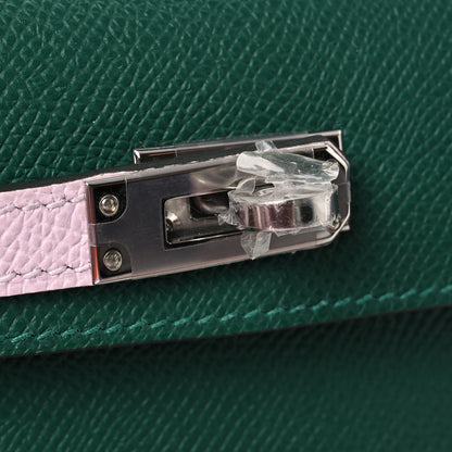 Hermes Epsom Tri-Color Mini Kelly Sellier 20 Vert Moyen Mauve Pale Ardoise 11 of 12