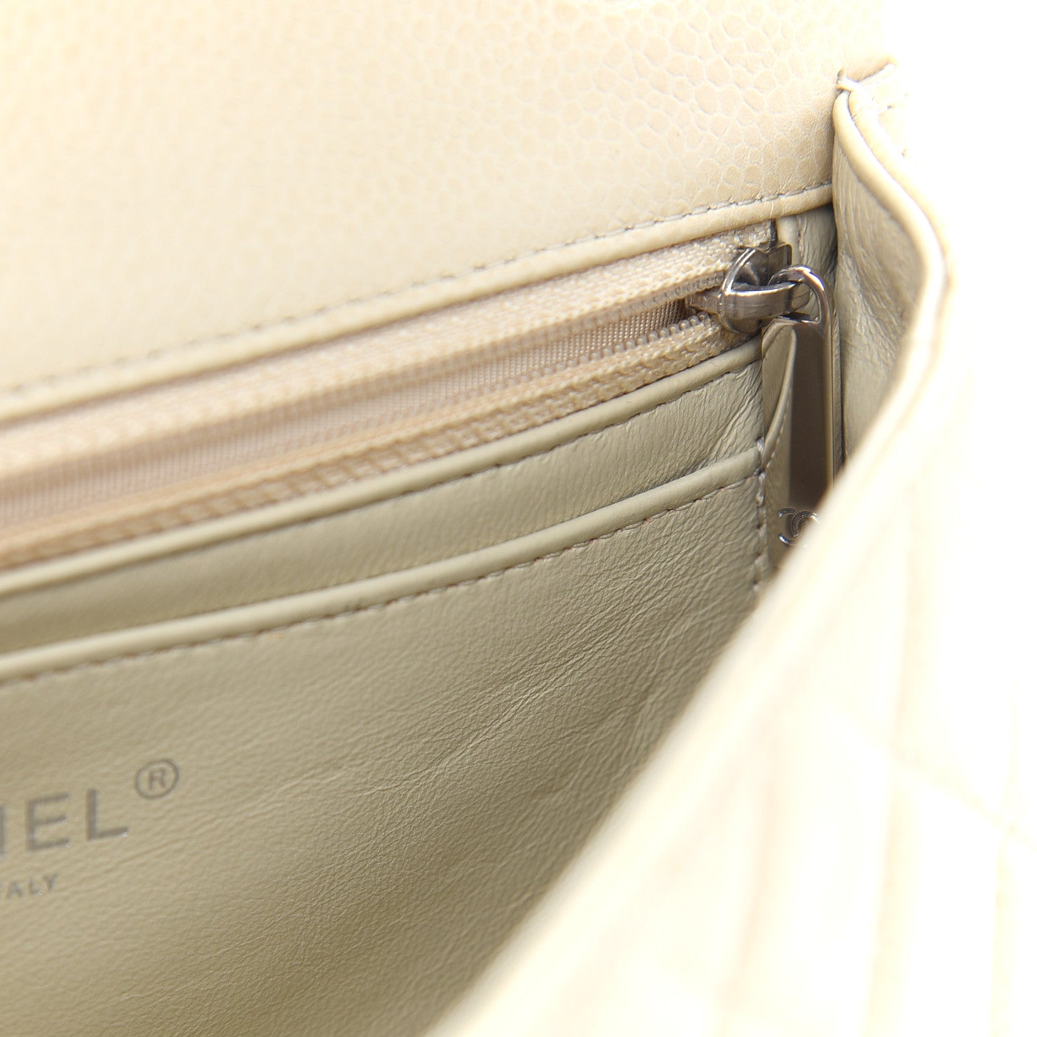 Chanel Caviar Quilted Mini Rectangular Flap Light Beige 11 of 11