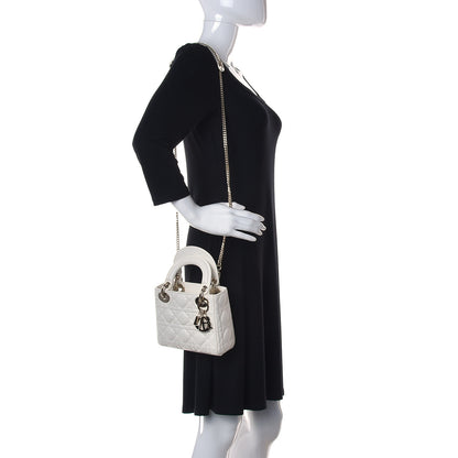 Christian Dior Lambskin Cannage Mini Lady Dior White 2 of 12