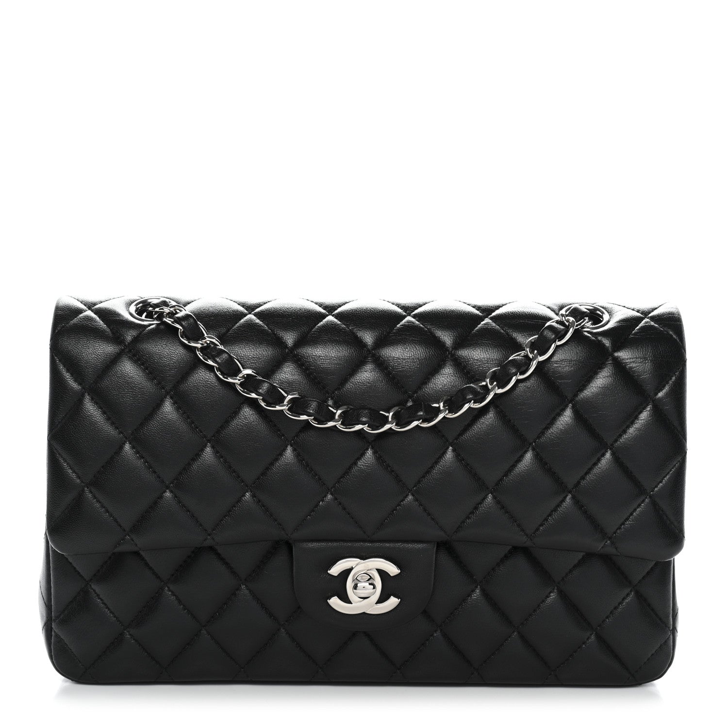 Chanel Lambskin Quilted Medium Double Flap Black 1 of 12