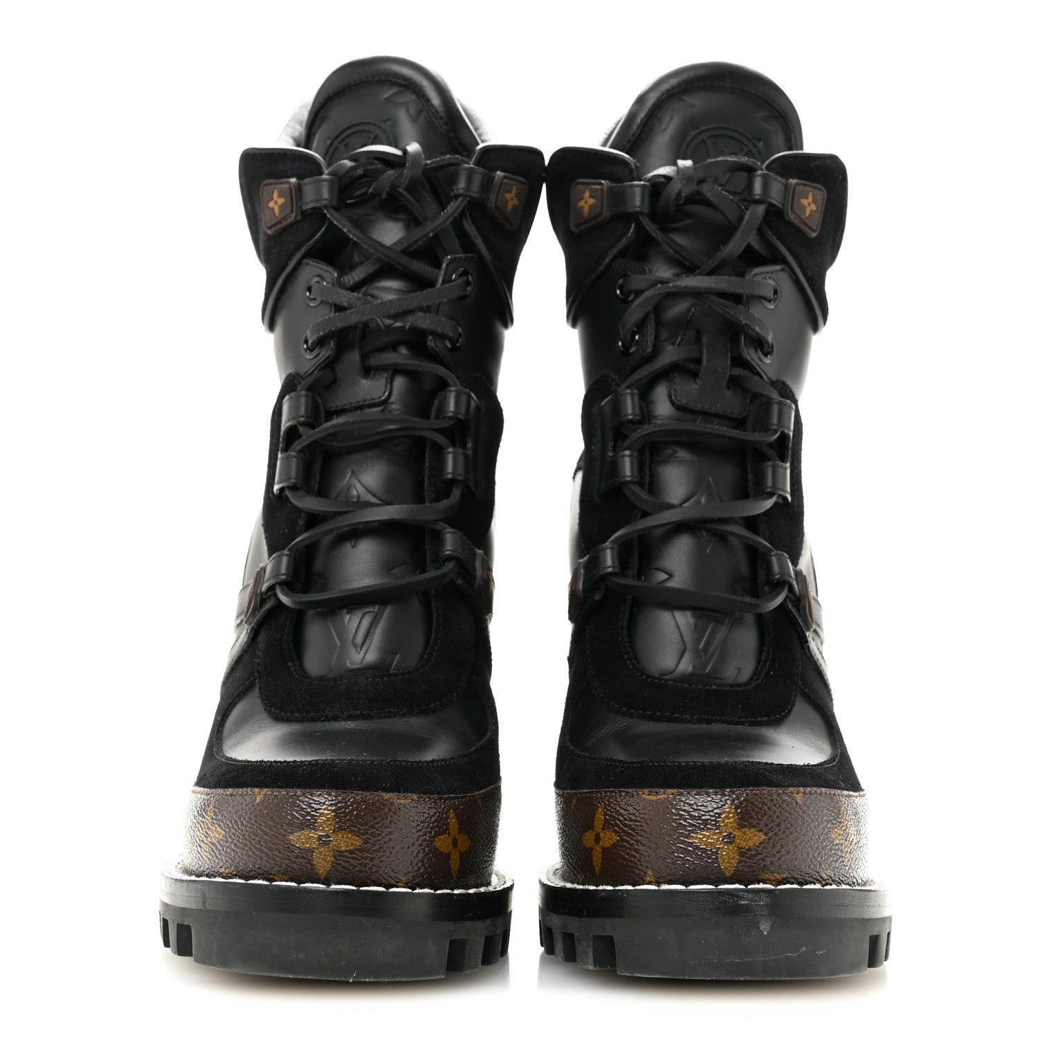 Louis Vuitton Suede Calfskin Monogram Star Trail Ankle Boots 39.5 Black 3 of 8