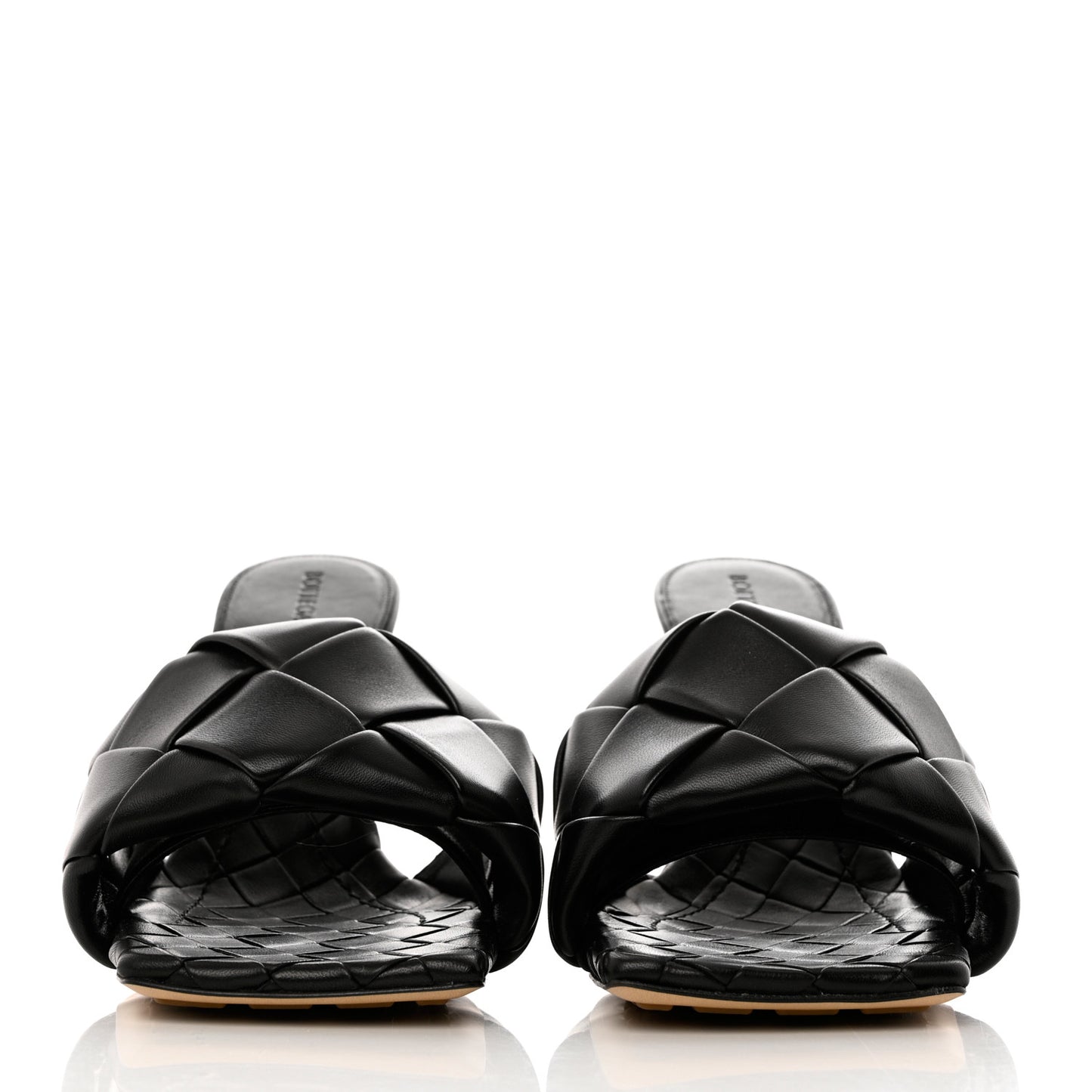 Nappa Maxi Intrecciato Lido Mule Sandals 37 Black