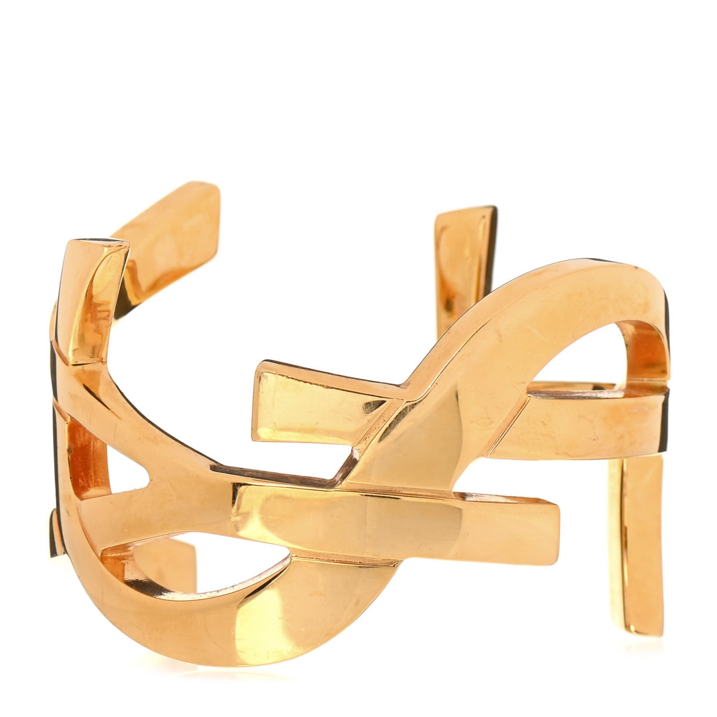 Brass Monogram Medium Cuff Bracelet Gold
