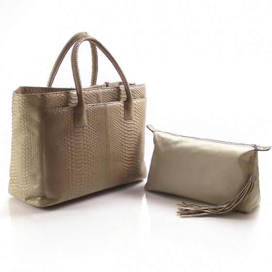 Chanel Python Cerf Shopper 3 of 12