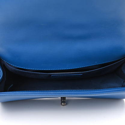 Chanel Calfskin Chevron Quilted Medium Boy Flap Bright Blue 4 of 4