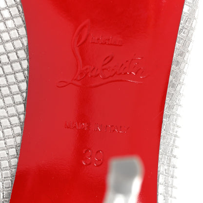 Christian Louboutin Metallic Nappa Grid Embossed So Kate 100 Pumps 39 Silver 6 of 8