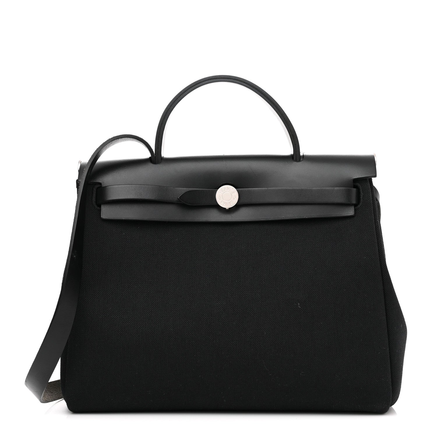 Hermes Military Toile Vache Hunter Herbag Zip PM 31 Black 3 of 12