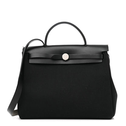 Hermes Military Toile Vache Hunter Herbag Zip PM 31 Black 3 of 12