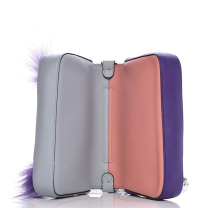 Fendi Vitello Dolce Elaphe Ayers Fox Hypnoteyes Studded Micro Double Baguette Polvere Viola Multicolor 6 of 11