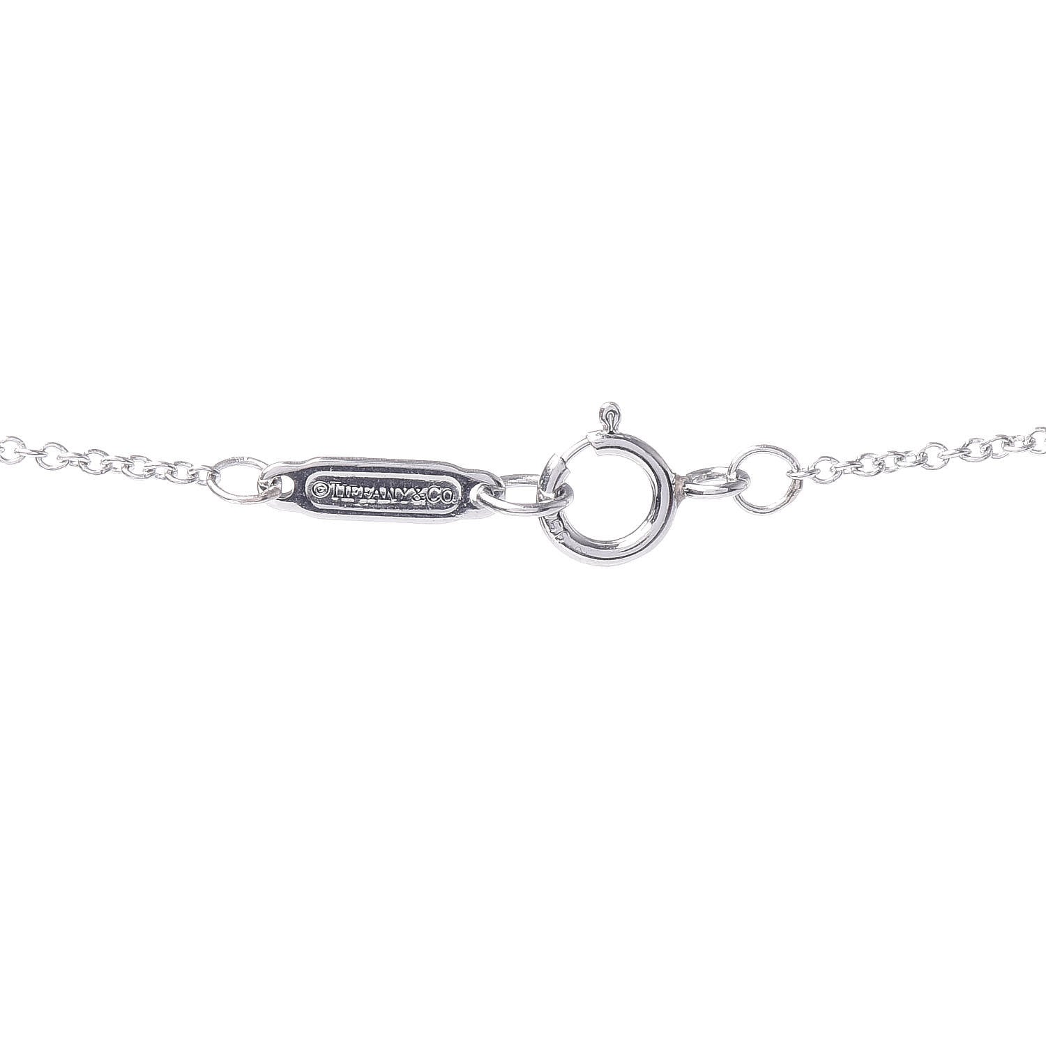 Tiffany Platinum Diamond Small Open Circle Pendant Necklace 5 of 6