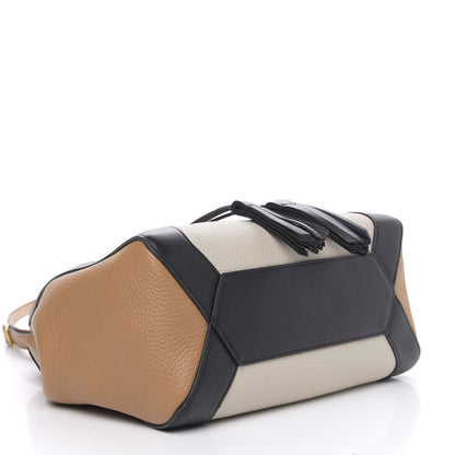 Mulberry Heavy Grain Calfskin Tri-Color Small Millie Tote Chalk Sable Black 4 of 8