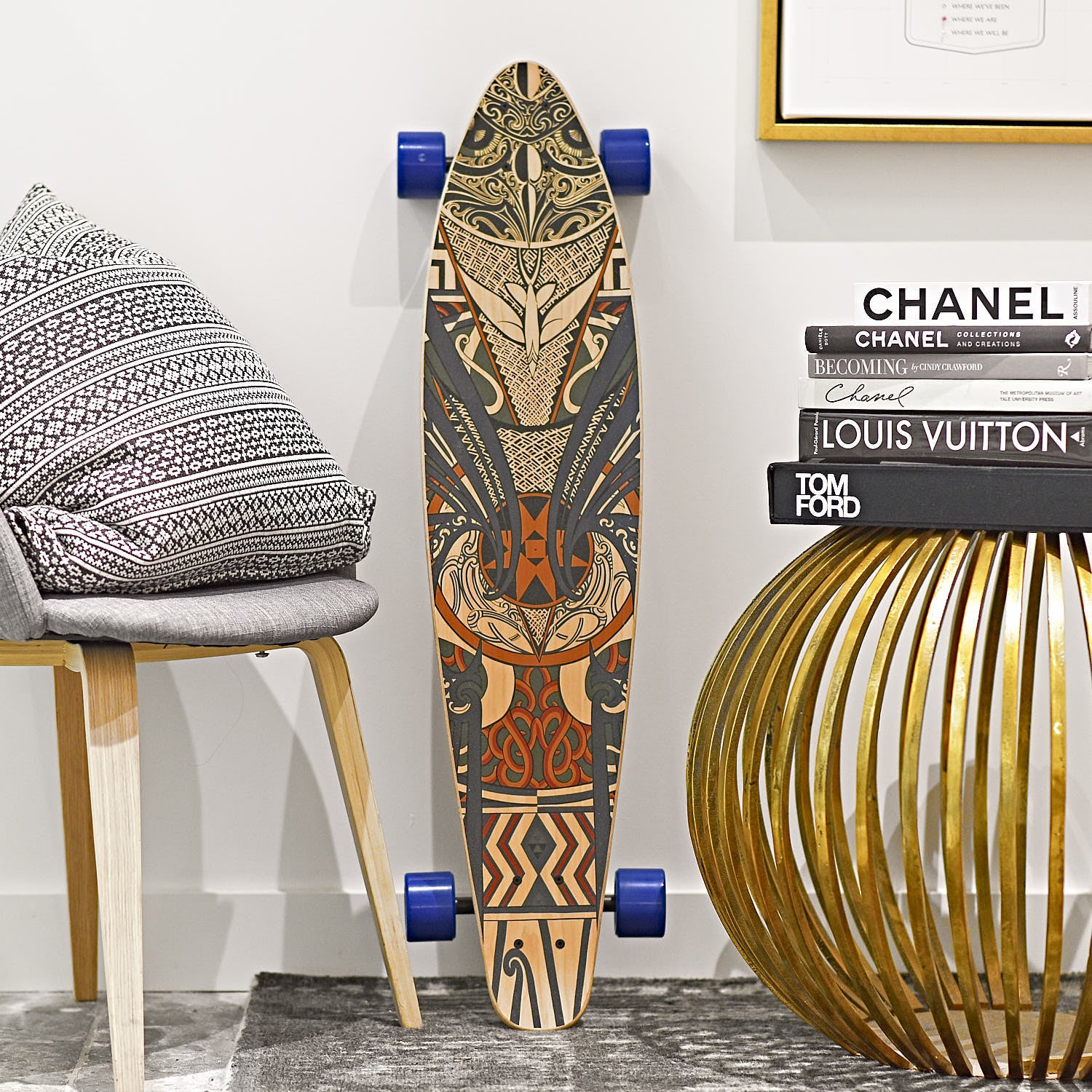 Hermes Maple Wood Long Board Skateboard 2 of 10