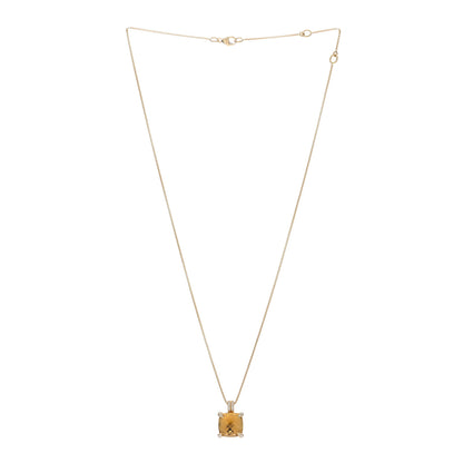 David Yurman 18K Yellow Gold Diamond Citrine 11mm Chatelaine Pendant Necklace 3 of 4