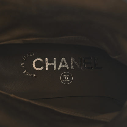 Chanel Calfskin Ascot CC Boots 37.5 Gray 8 of 9
