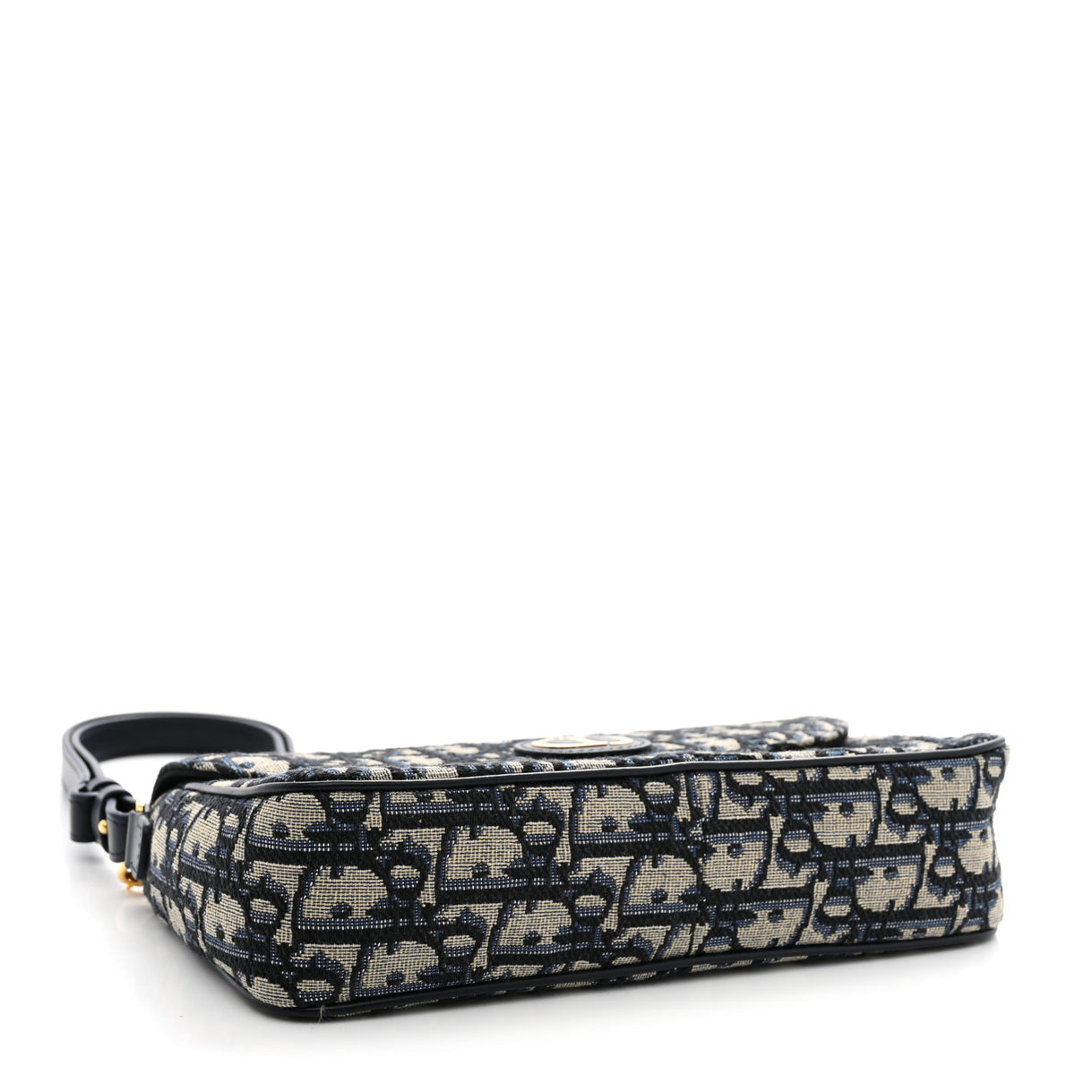 Christian Dior Oblique Jacquard Calfskin 30 Montaigne D-Vine Pouch With Chain Blue 4 of 11