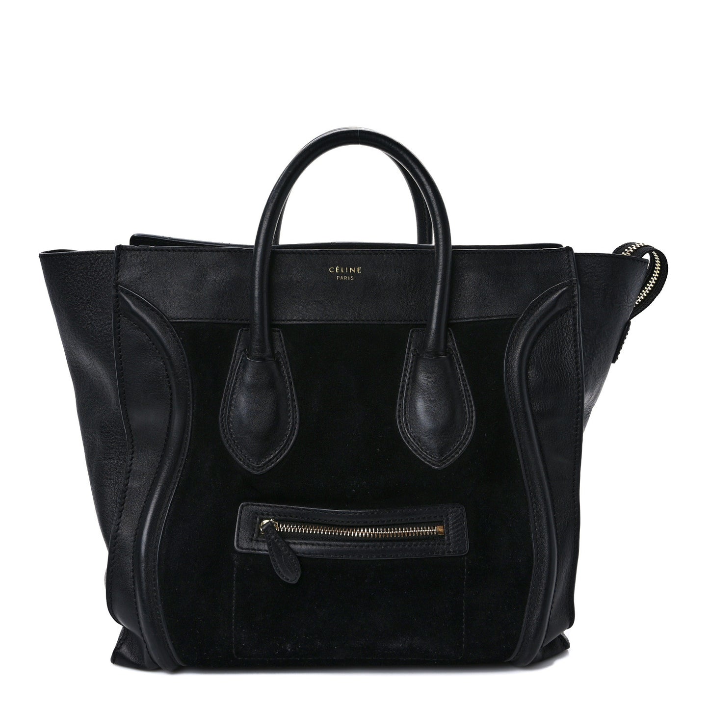 Smooth Calfskin Suede Mini Luggage Black