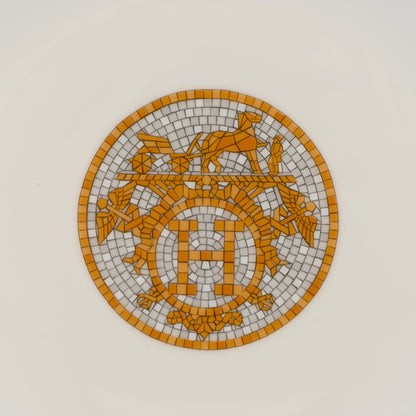 Hermes Porcelain Mosaique Au 24 Soup Bowl Gold 3 of 6