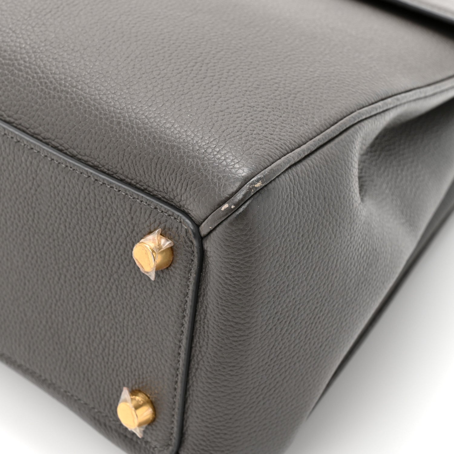 Celine Grained Calfskin Classique Medium 16 Top Handle Bag Grey 9 of 12