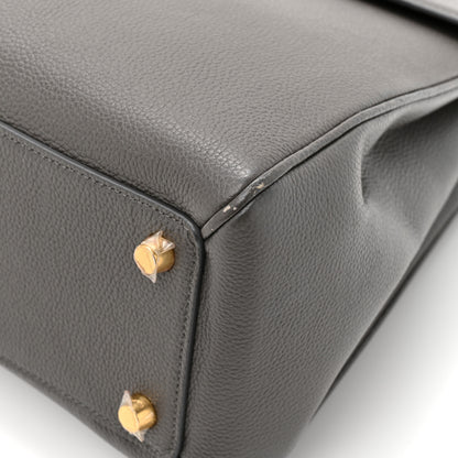 Celine Grained Calfskin Classique Medium 16 Top Handle Bag Grey 9 of 12