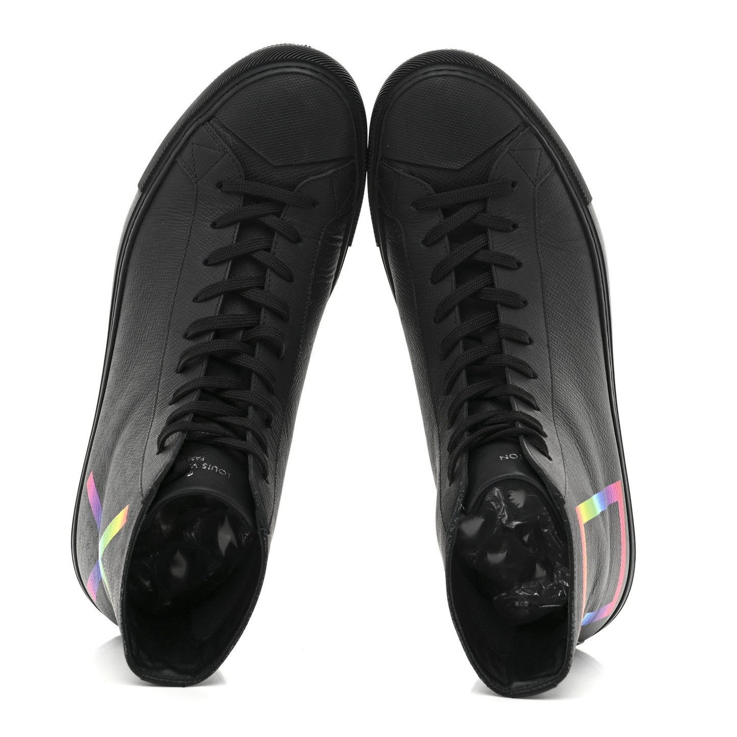 Calfskin Mens LV Tattoo Sneaker Boots 8.5 Black