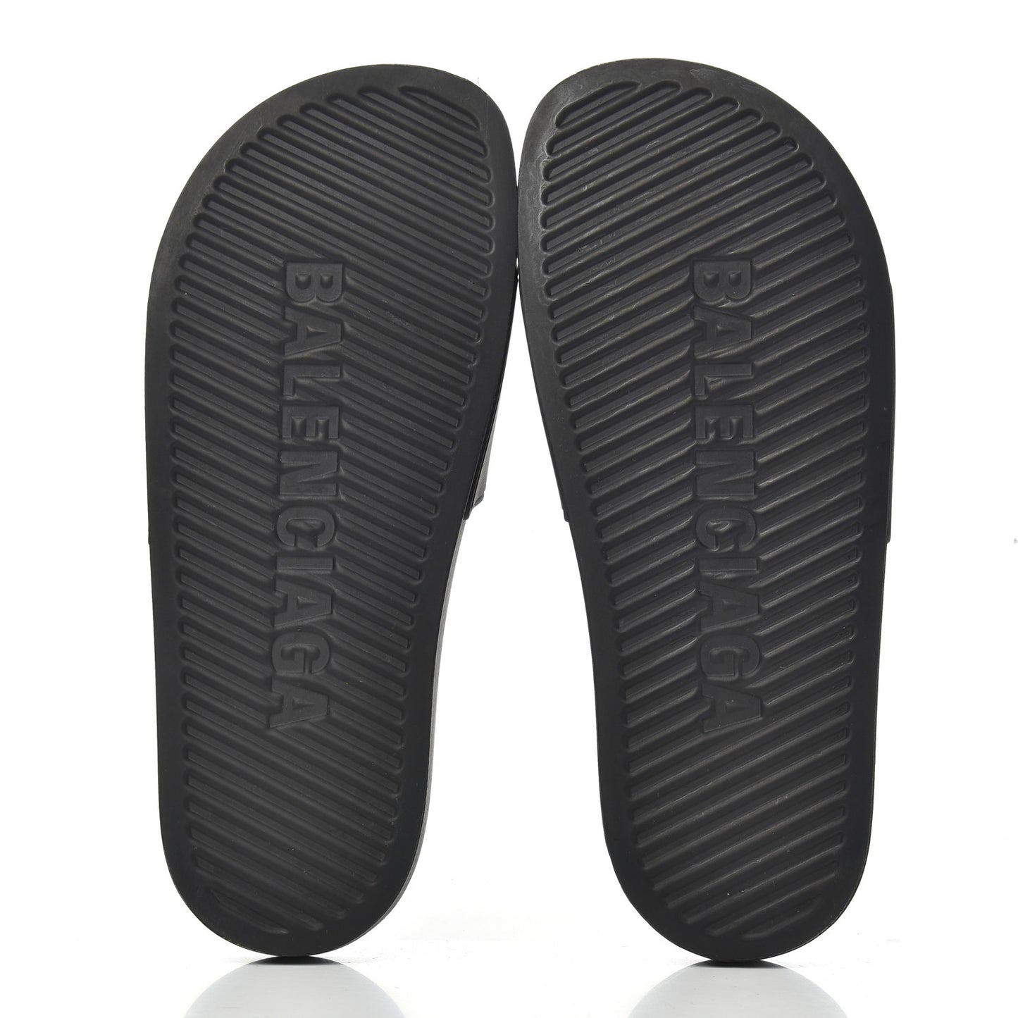 PVC Logo Womens Pool Slide Sandals 38 Black White