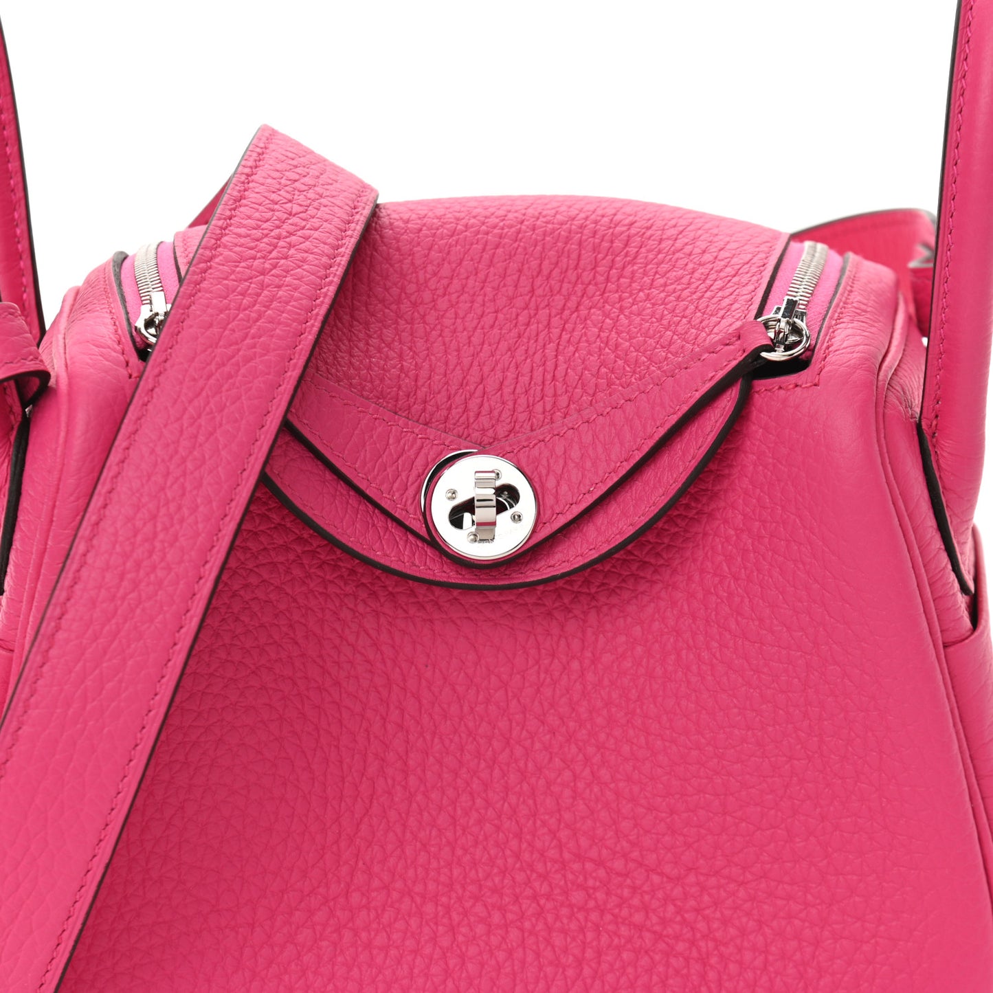 Taurillon Clemence Mini Lindy 20 Rose Shocking