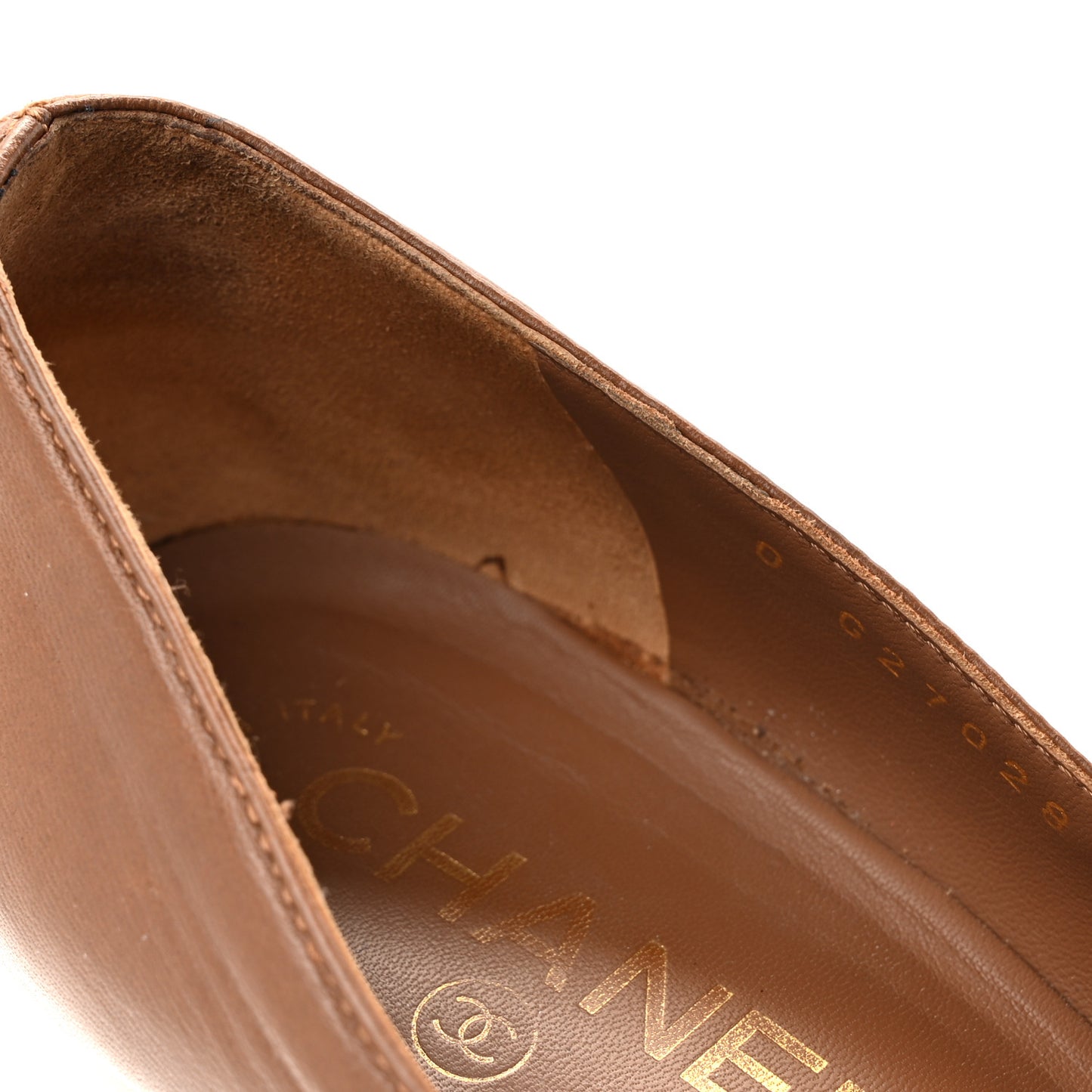 Lambskin Cap Toe Wedges 37.5 Brown Black