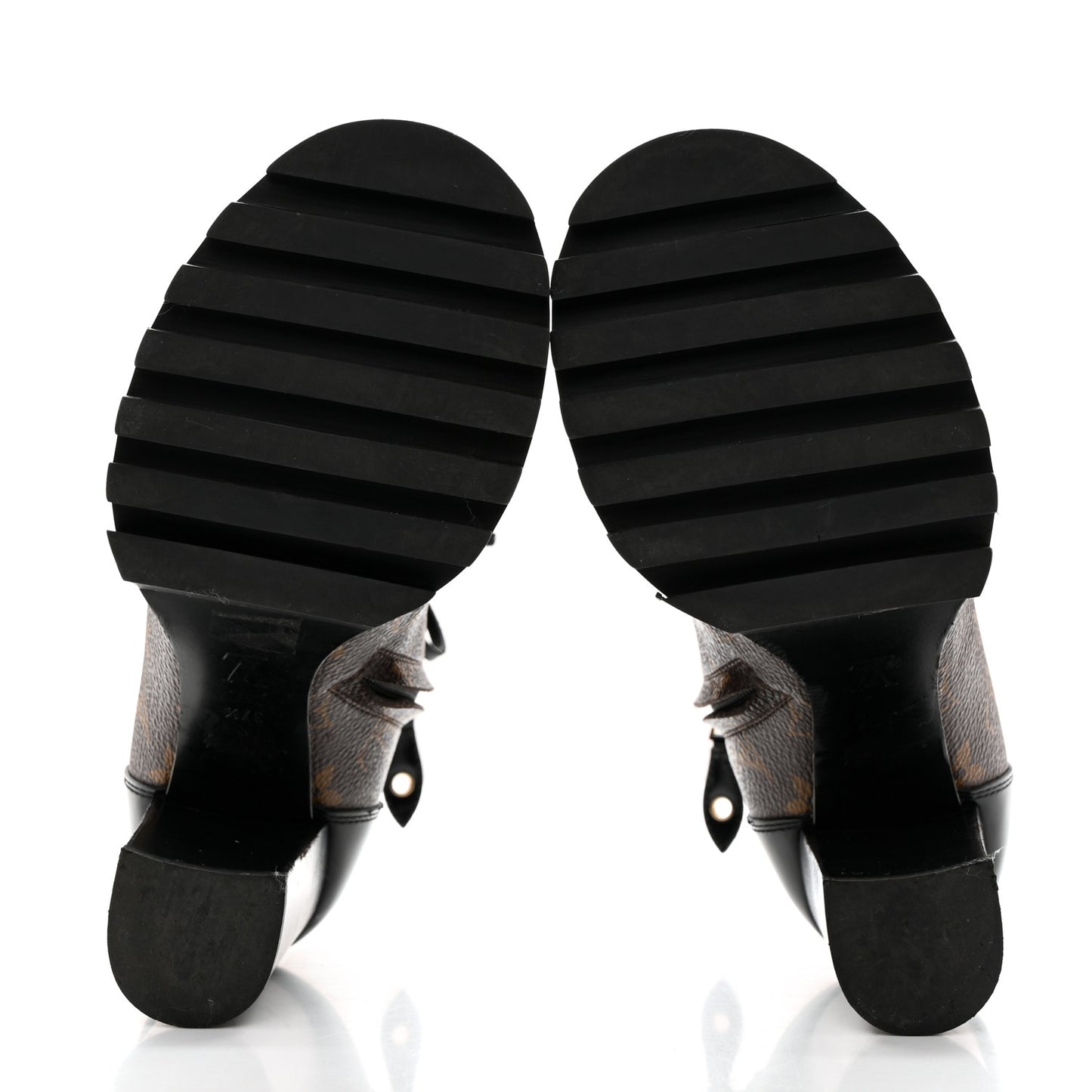 Patent Calfskin Monogram Star Trail Ankle Boots 37.5 Black