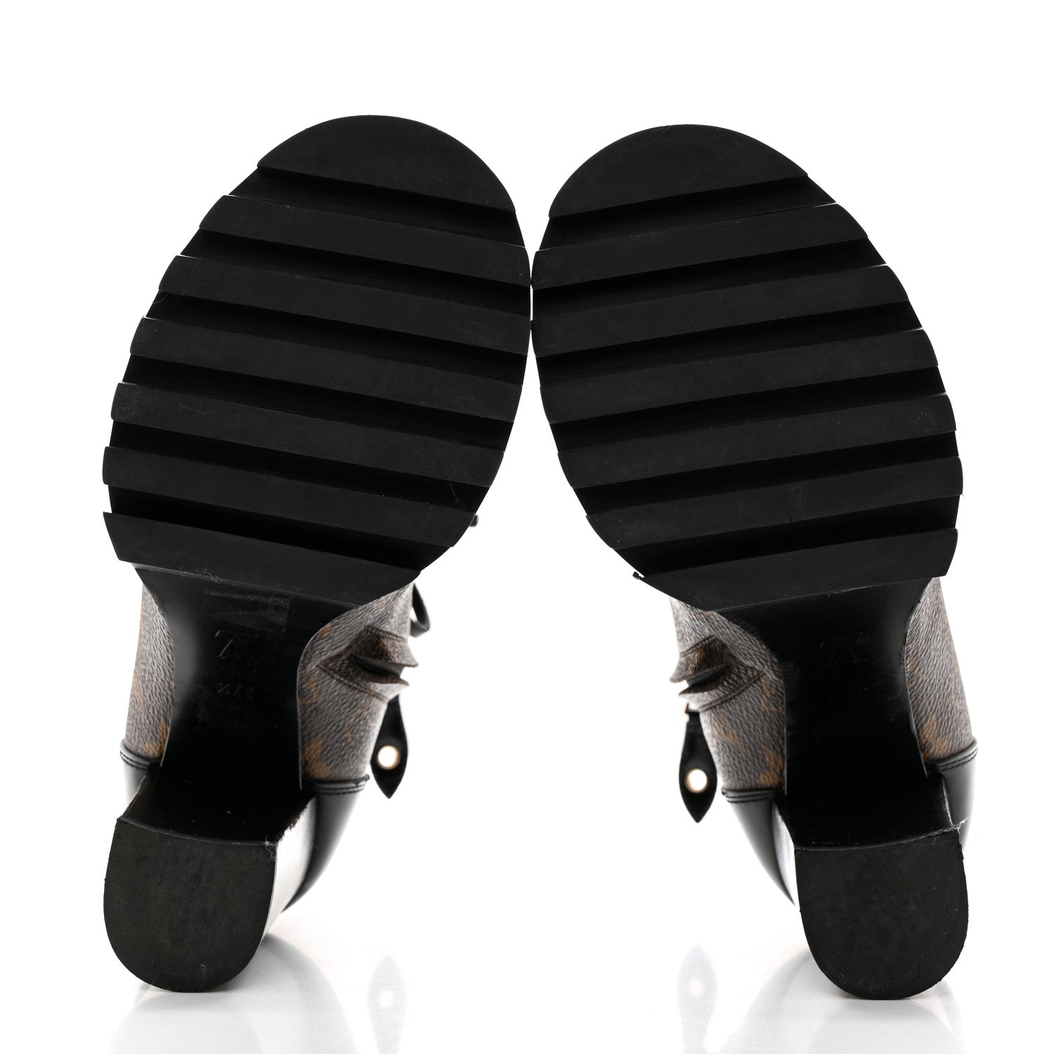 Louis Vuitton Patent Calfskin Monogram Star Trail Ankle Boots 37.5 Black 5 of 8