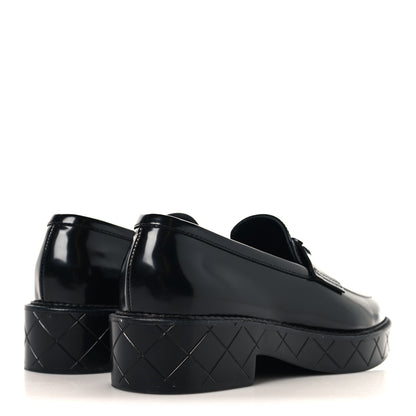 Chanel Shiny Calfskin Quilted CC Mocassin Loafers 37 Black 5 of 10