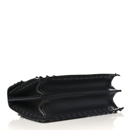Valentino Garavani Calfskin Rockstud Flap Top Handle Crossbody Bag Graphite 3 of 5