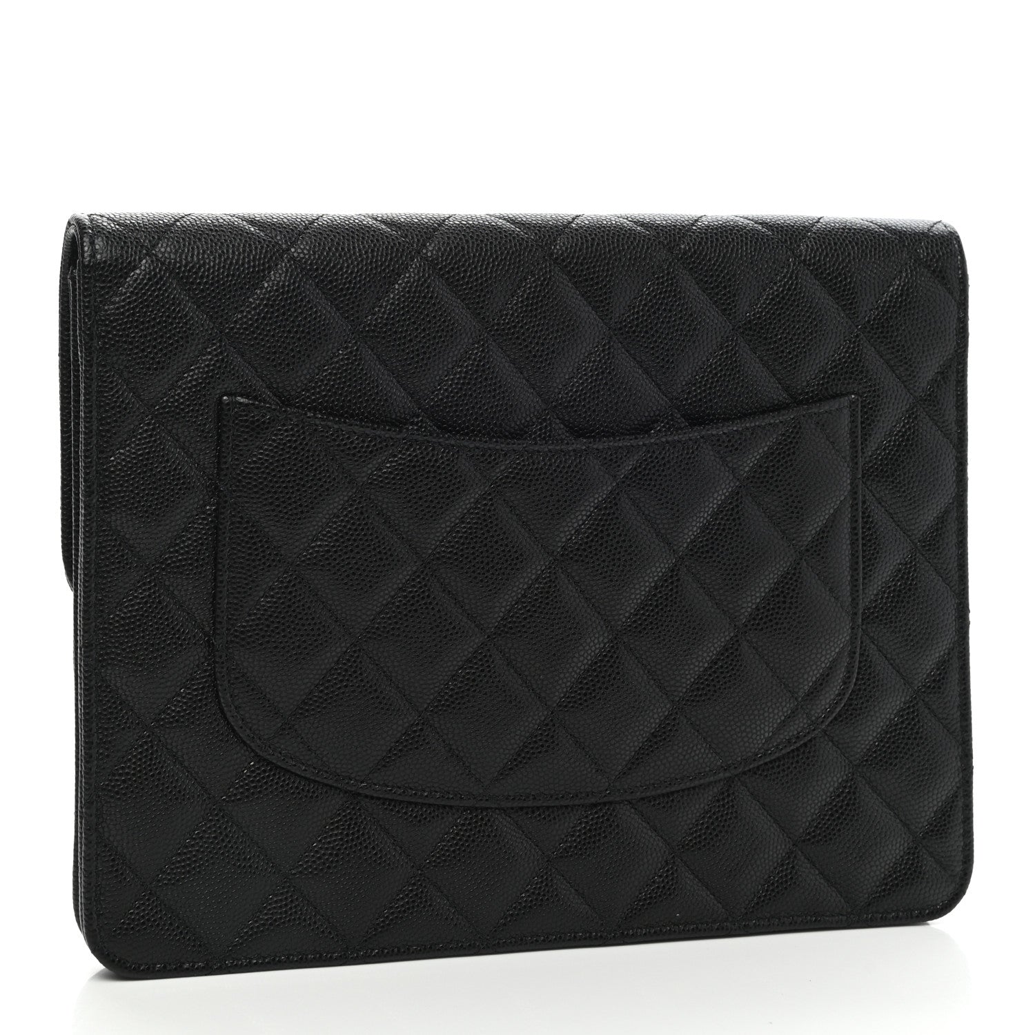 Chanel Caviar Quilted Square Flap Clutch Black 3 of 9