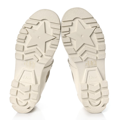 Christian Dior Brushed Calfskin Rubber Perforated Dioriron Derby Flat Shoes 37.5 Off White 6 of 10