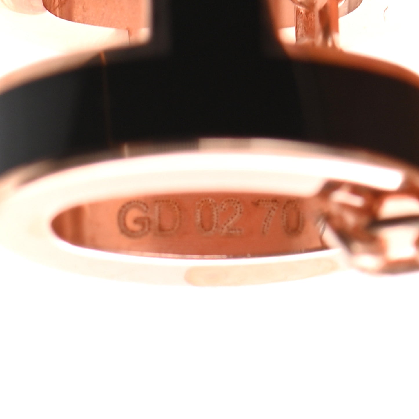 Lacquered Rose Gold Mini Pop H Pendant Necklace Black