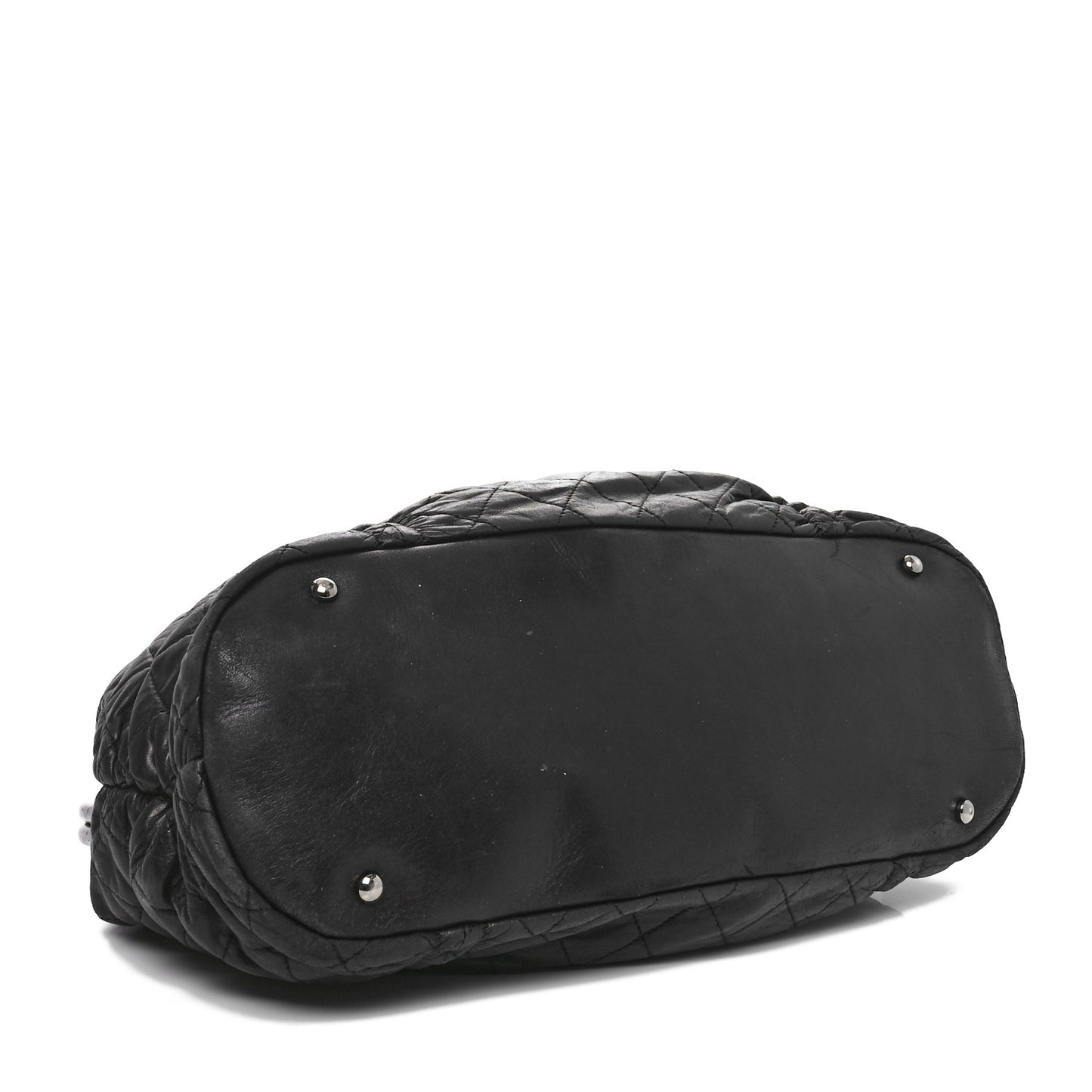 Lambskin Quilted Sharpei Frame Tote Black