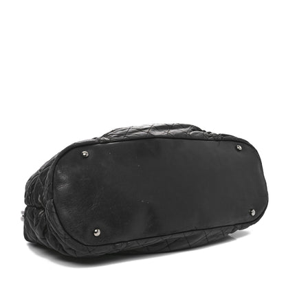 Chanel Lambskin Quilted Sharpei Frame Tote Black 4 of 10