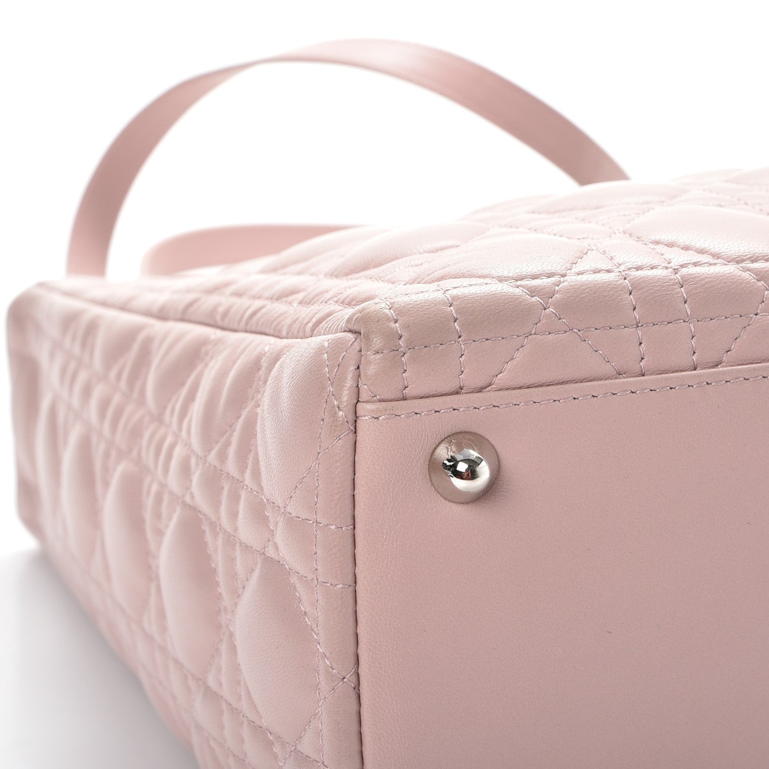 Christian Dior Lambskin Cannage Large Lady Dior Rose Poudre 10 of 13